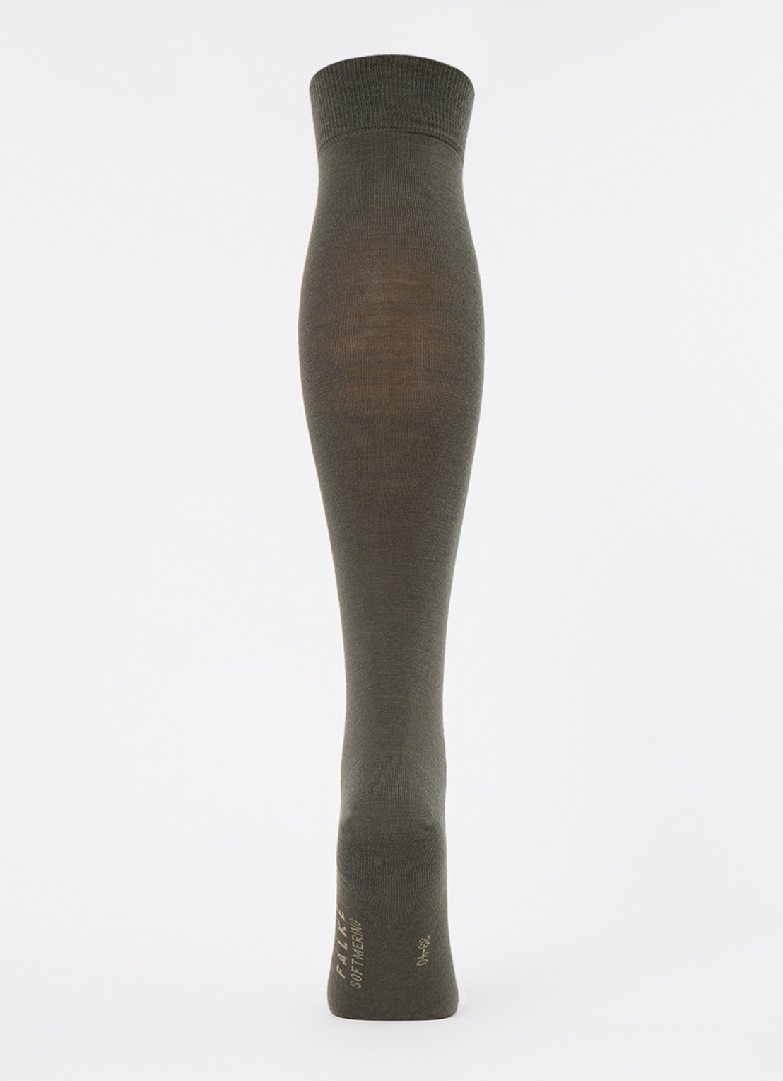 Falke Softmerino kniekousen in scheerwolblend - voorkant 3 bronsgroen