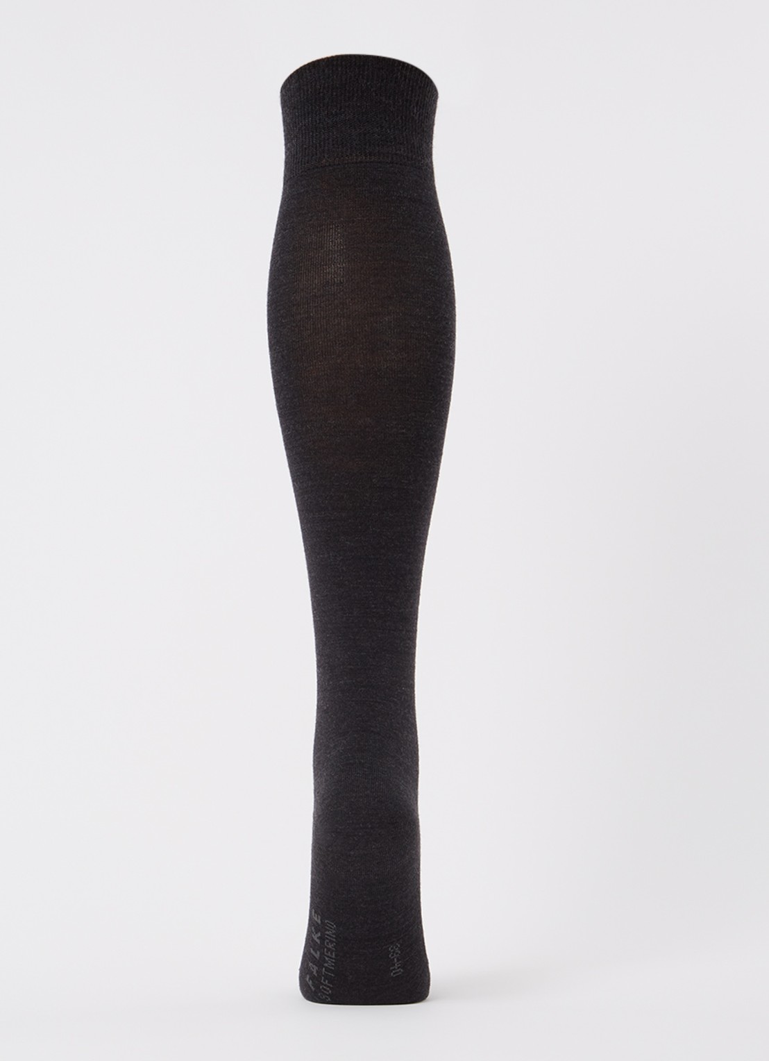 Falke Softmerino kniekousen in wolblend - voorkant 3 antraciet