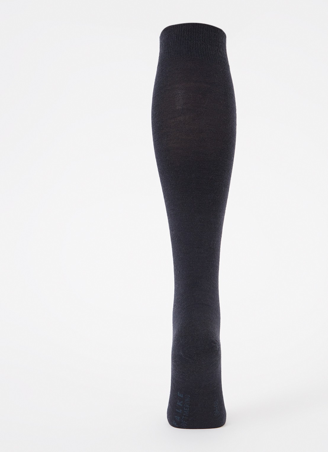 Falke Softmerino kniekousen in wolblend - voorkant 2 donkerblauw