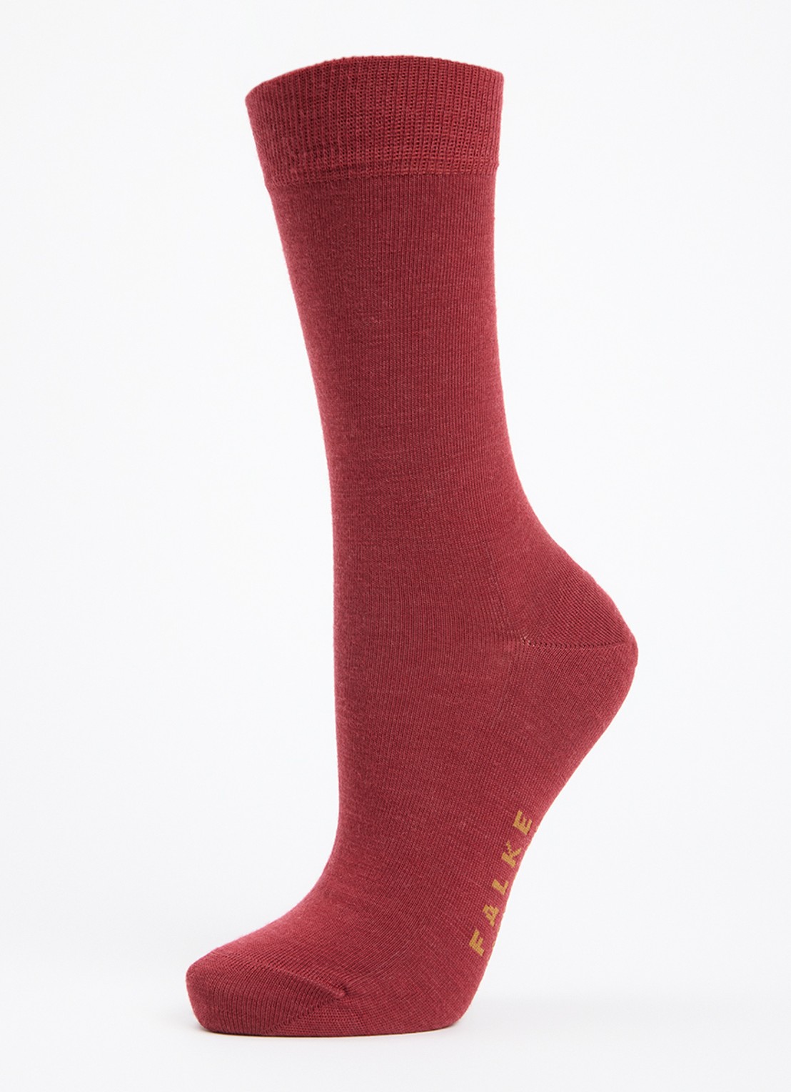Falke Softmerino sokken in scheerwolblend - voorkant 2 steenrood