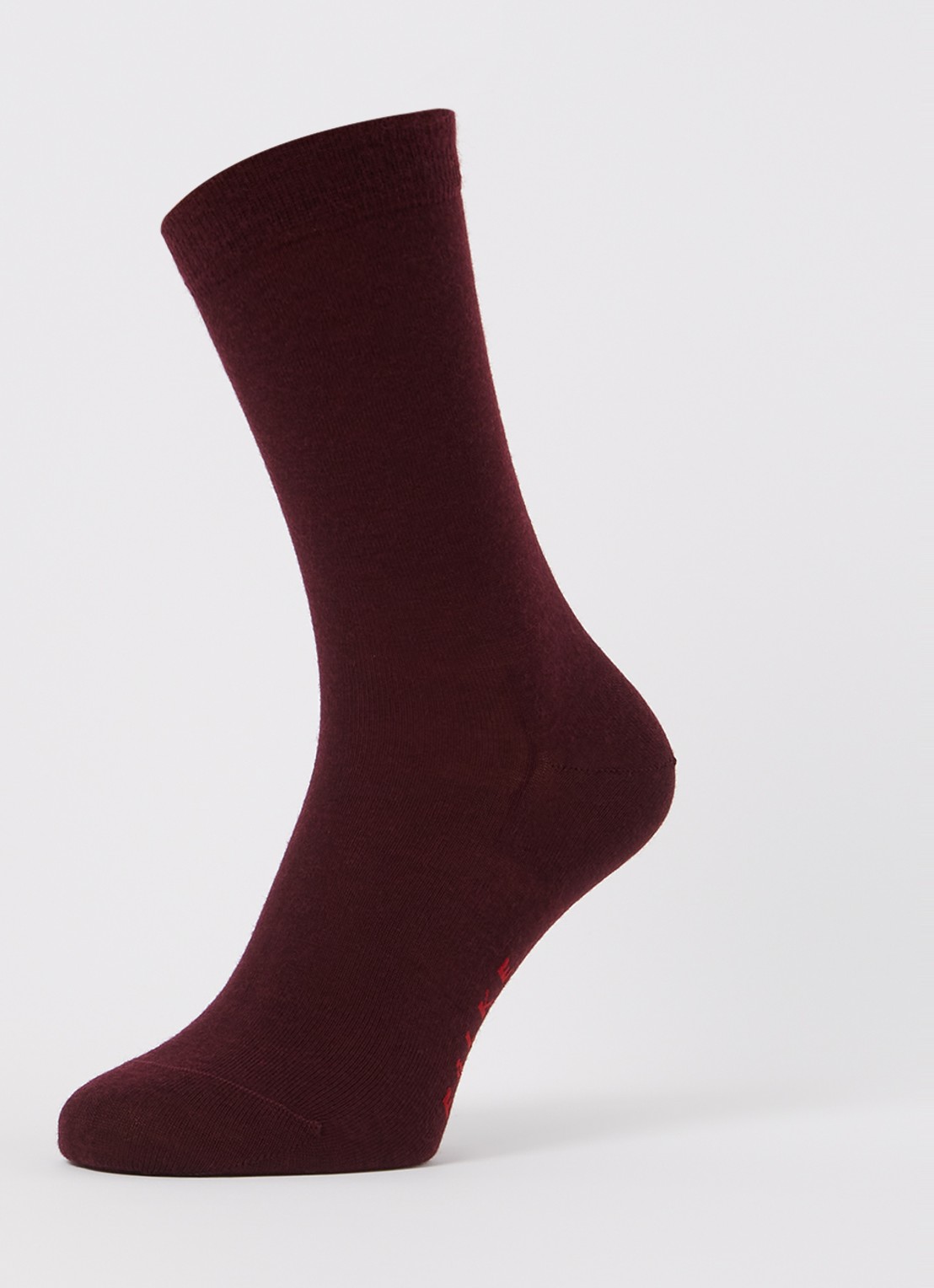 Falke Softmerino sokken in scheerwolblend - detail aubergine