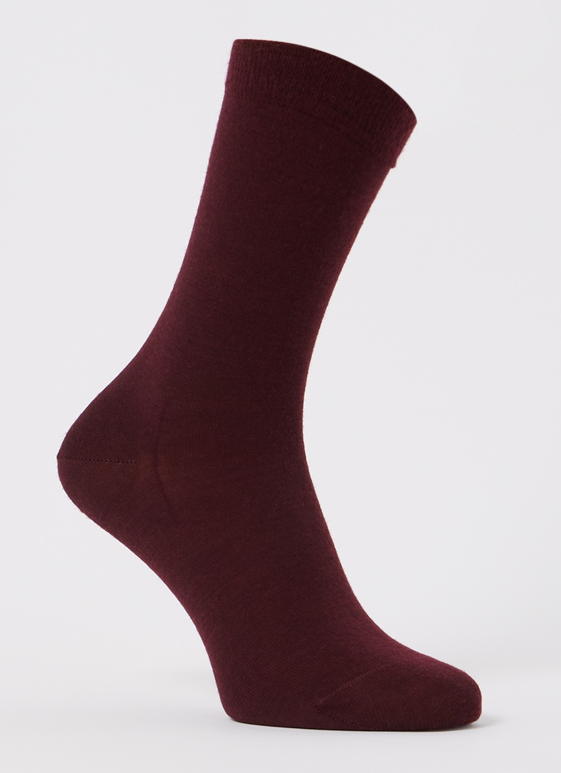 Falke Softmerino sokken in scheerwolblend - voorkant 2 aubergine