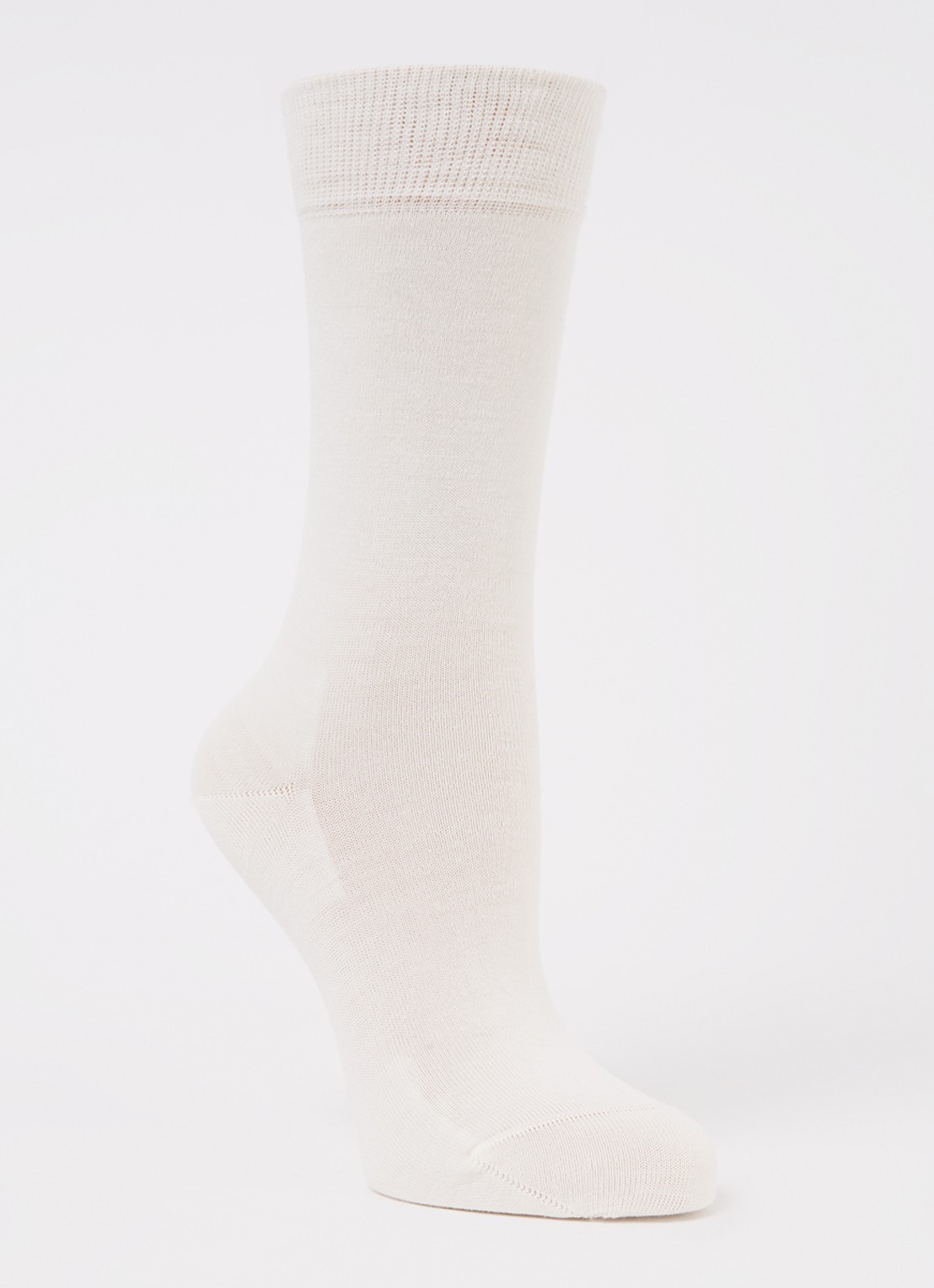 Falke Softmerino sokken in scheerwolblend - voorkant ivoor