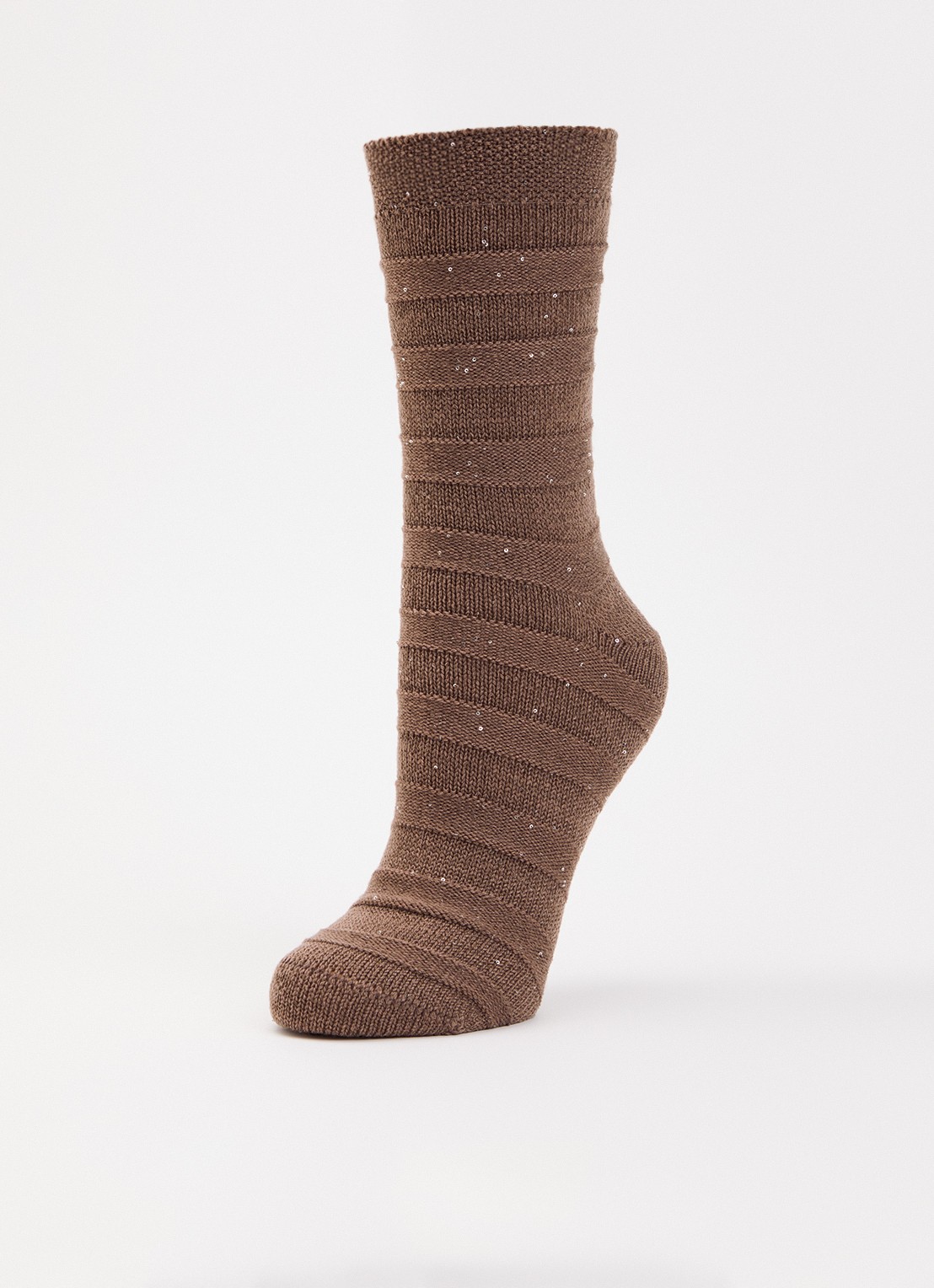 Falke Sparkle Stripes sokken in wolblend  - detail 3 bruin