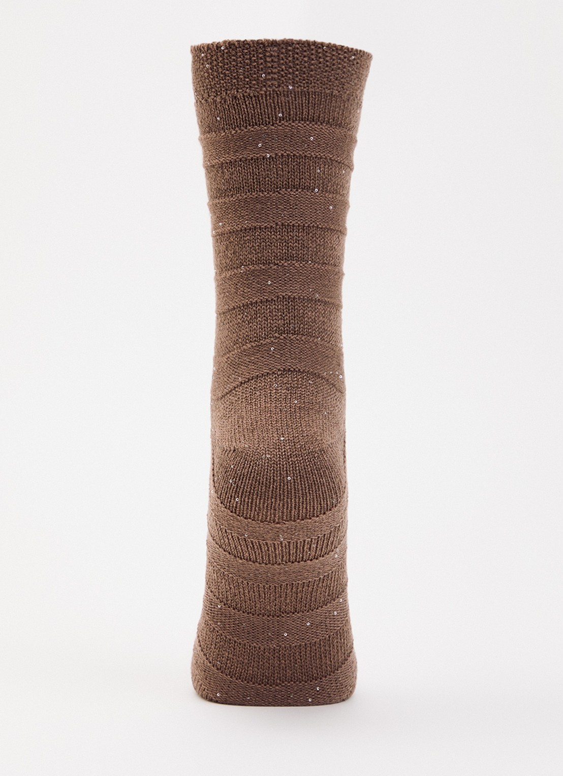 Falke Sparkle Stripes sokken in wolblend  - voorkant 2 bruin