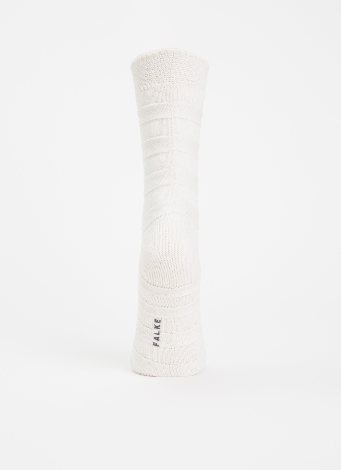 Falke Sparkle Stripes sokken in wolblend  - voorkant 2 gebroken wit
