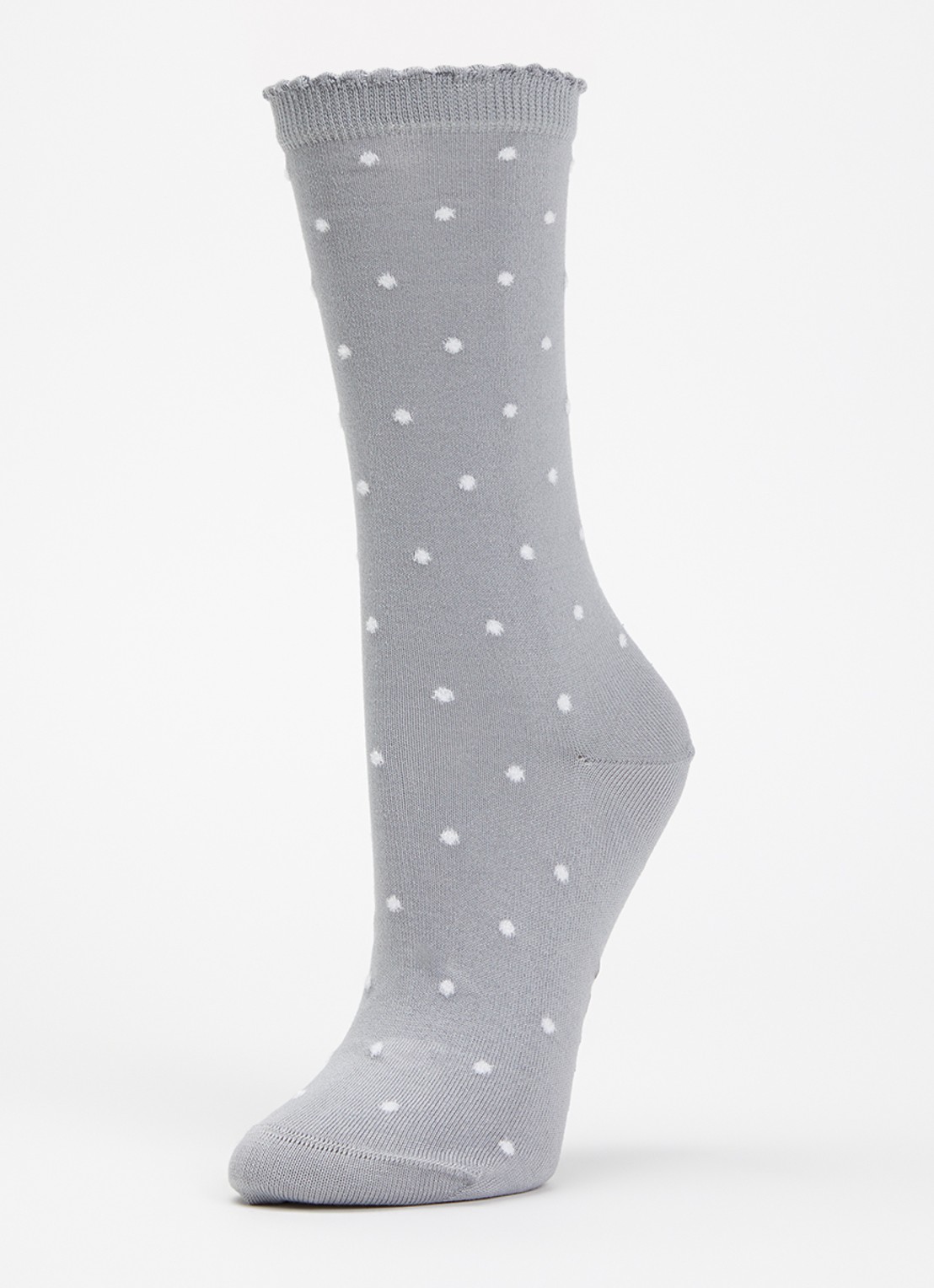 Falke Spike Dot sokken met stippenprint - voorkant grijs