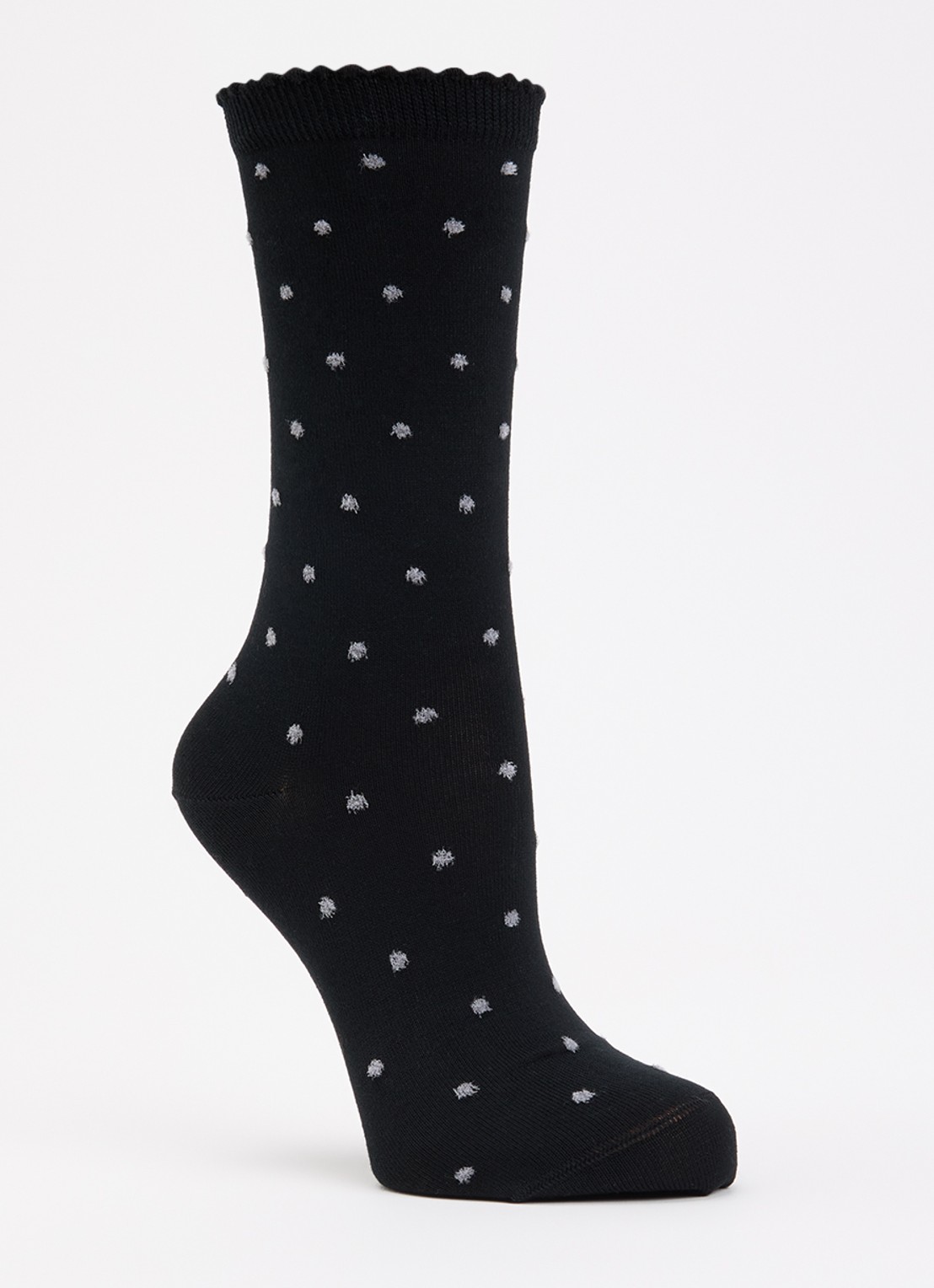 Falke Spike Dot sokken met stippenprint - voorkant zwart