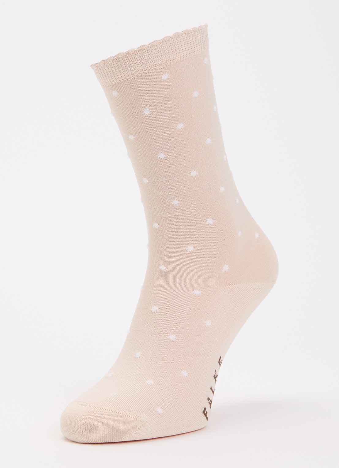 Falke Spike Dot sokken met stippenprint - detail beige