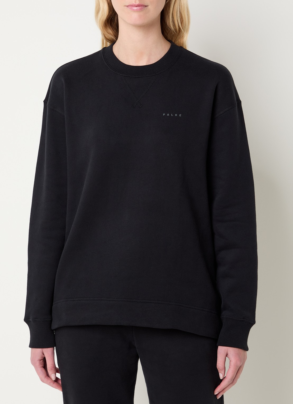 Falke Sweater met logo - detail 4 zwart