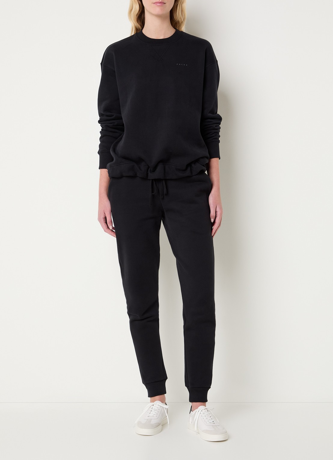 Falke Sweater met logo - voorkant 2 zwart