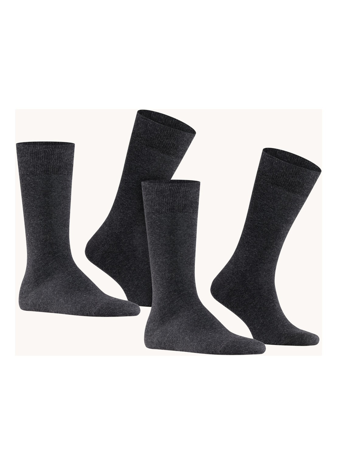 Falke Swing sokken in 2-pack - voorkant 6 antraciet