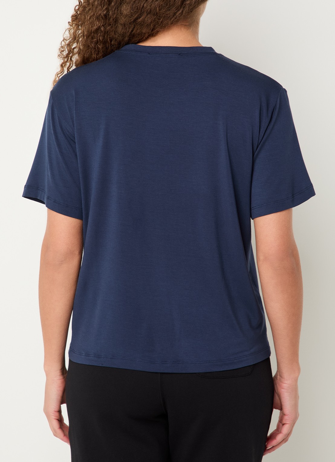 Falke T-shirt met ronde hals - achterkant donkerblauw