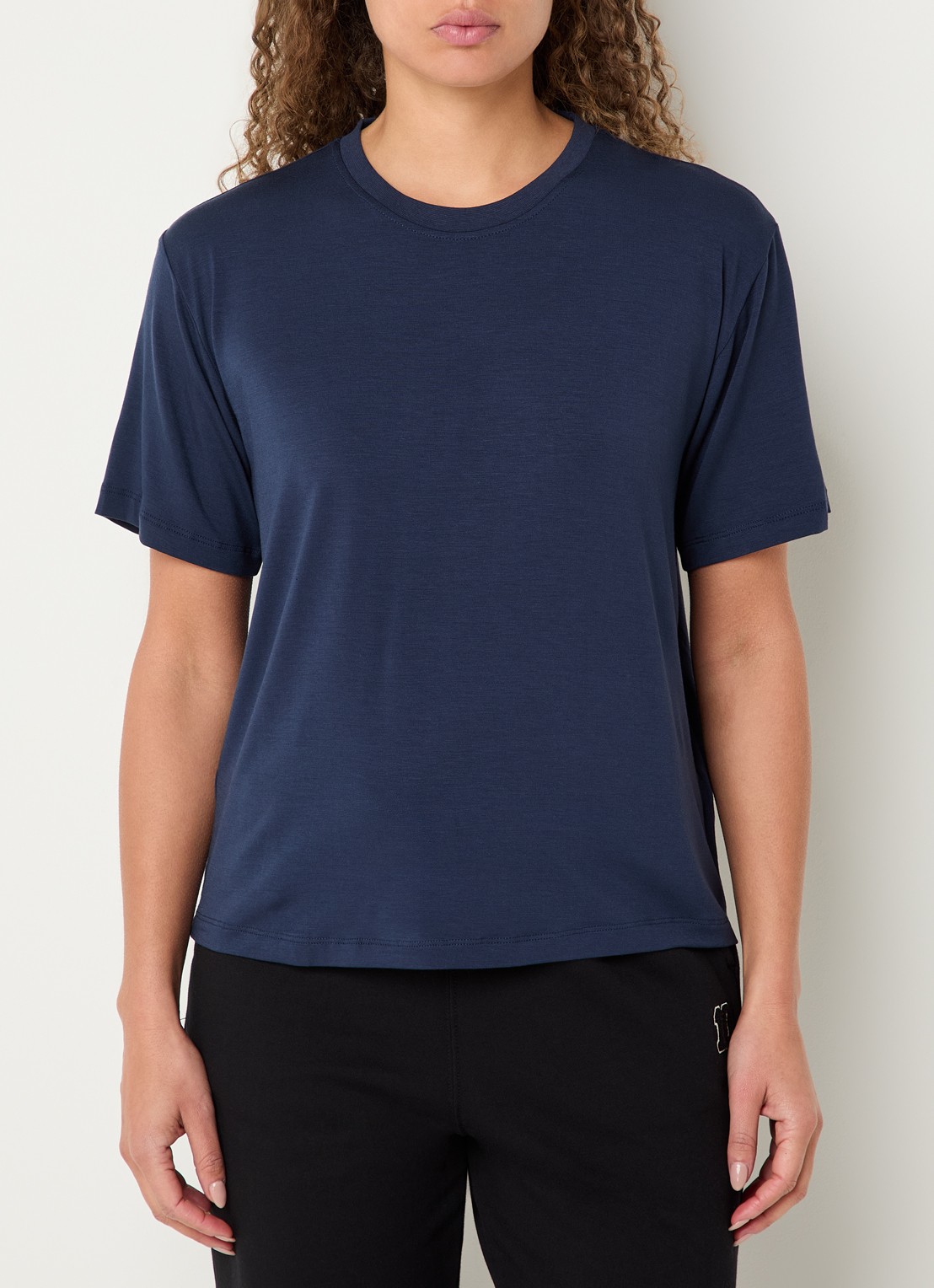 Falke T-shirt met ronde hals - detail 2 donkerblauw