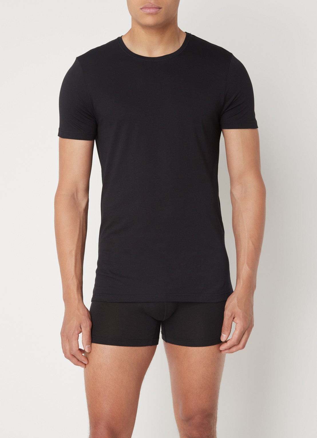 Falke T-shirt met ronde hals - voorkant 2 zwart