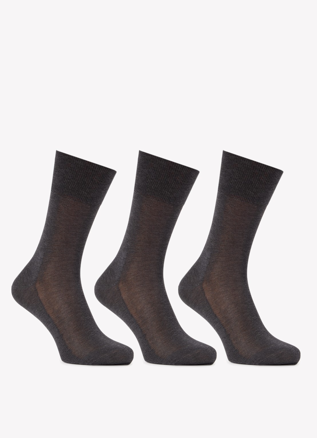 Falke Tiago sokken in  katoenblend in 3-pack - voorkant 2 antraciet