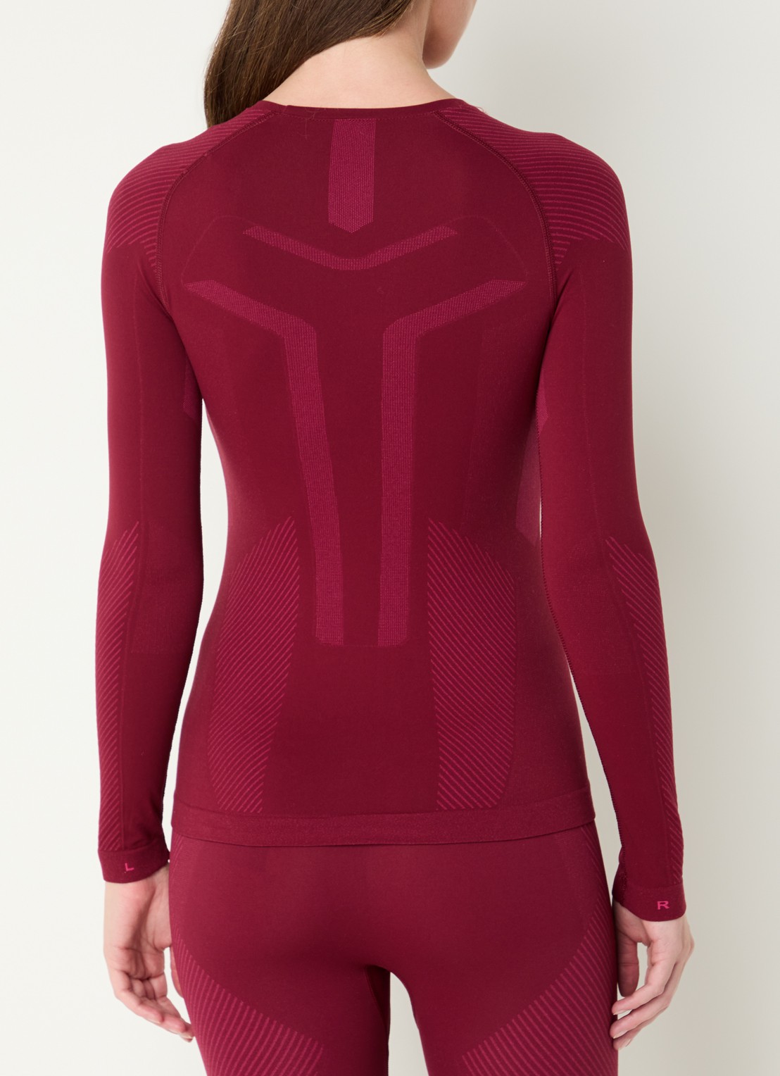 Falke Trainings longsleeve met ronde hals - achterkant 2 bordeauxrood
