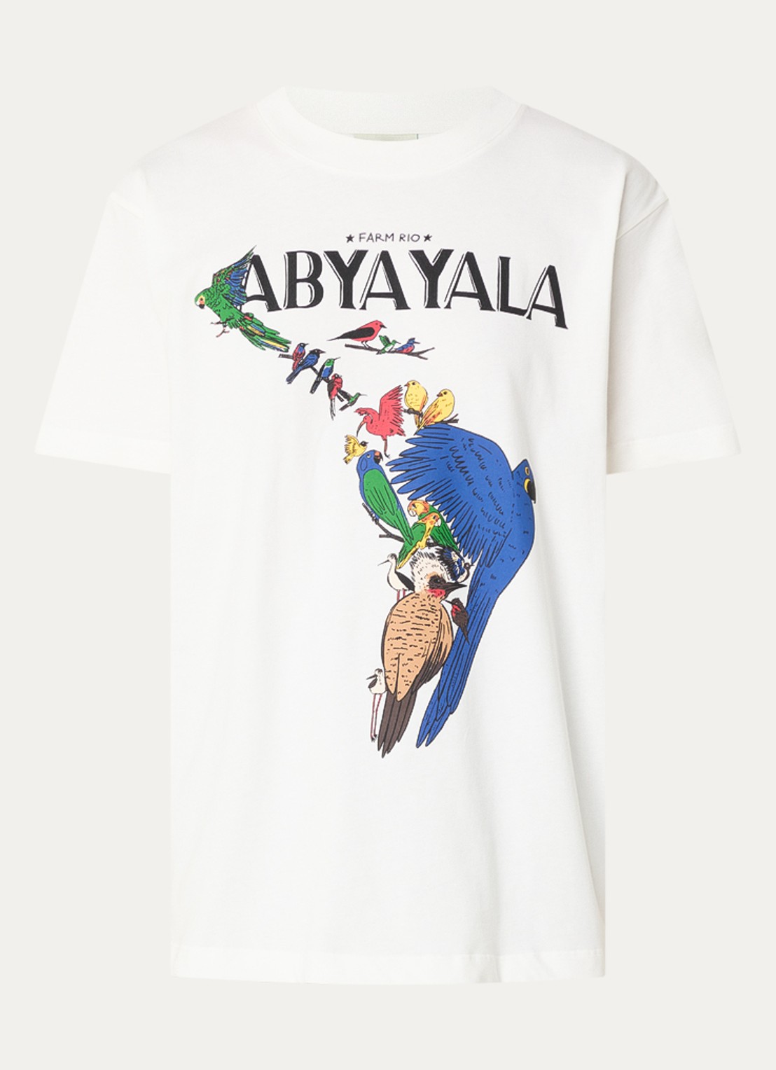 Farm Rio Abya T-shirt met print - voorkant 3 gebroken wit