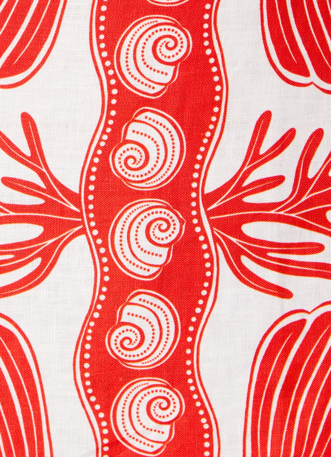 Farm Rio Ainika mini jurk van linnen met print - detail 2 koraalrood