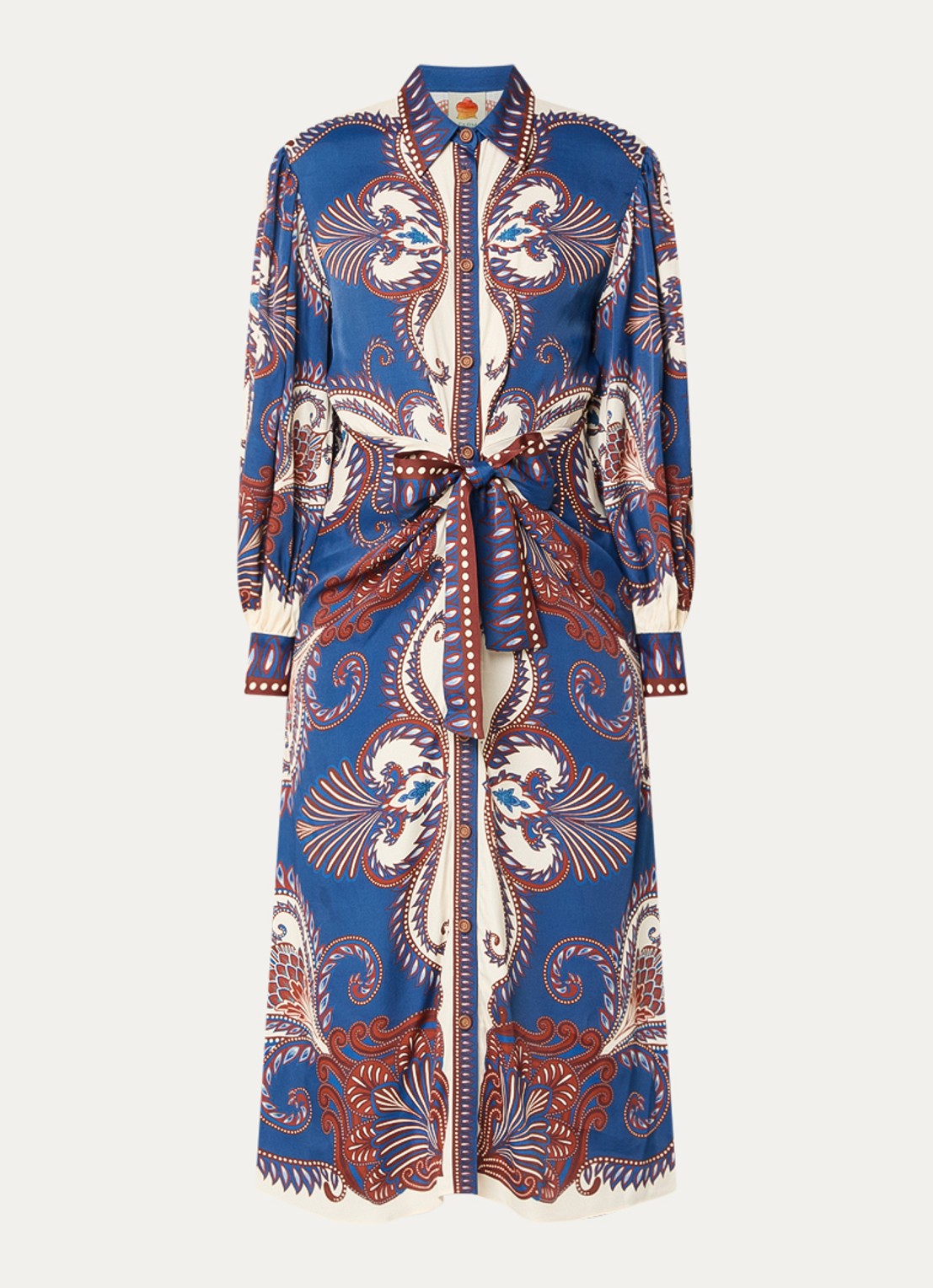 Farm Rio Arabesque maxi jurk met print - voorkant 3 indigo