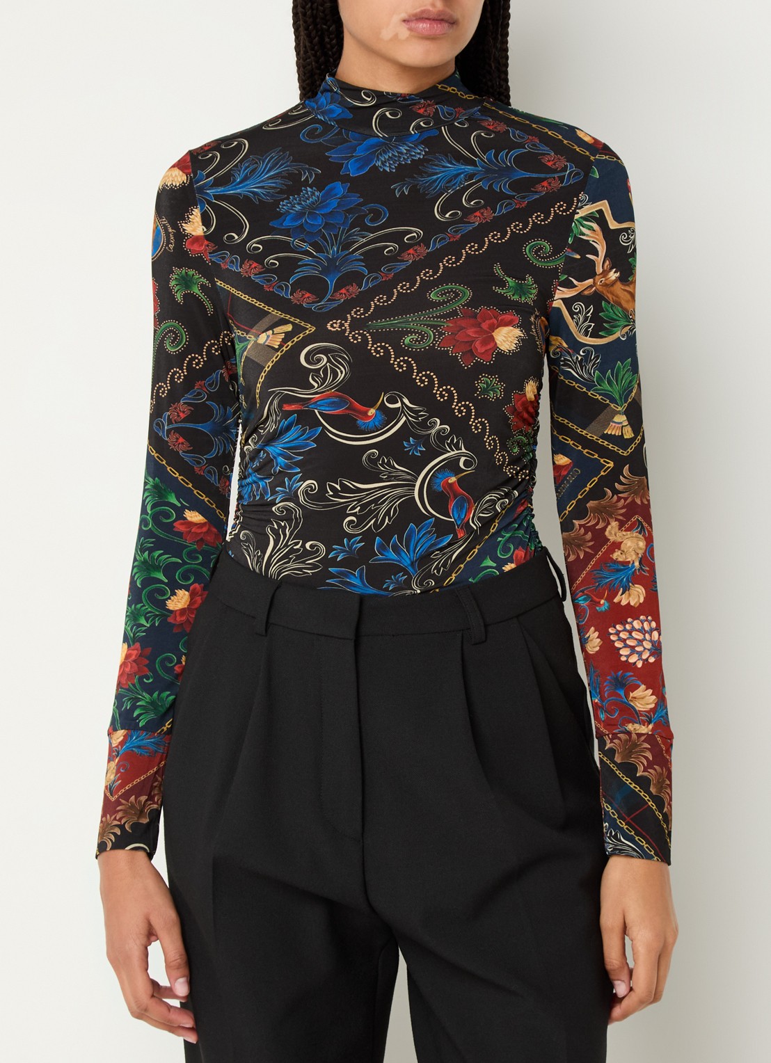 Farm Rio Arabesque top met print - detail 3 zwart