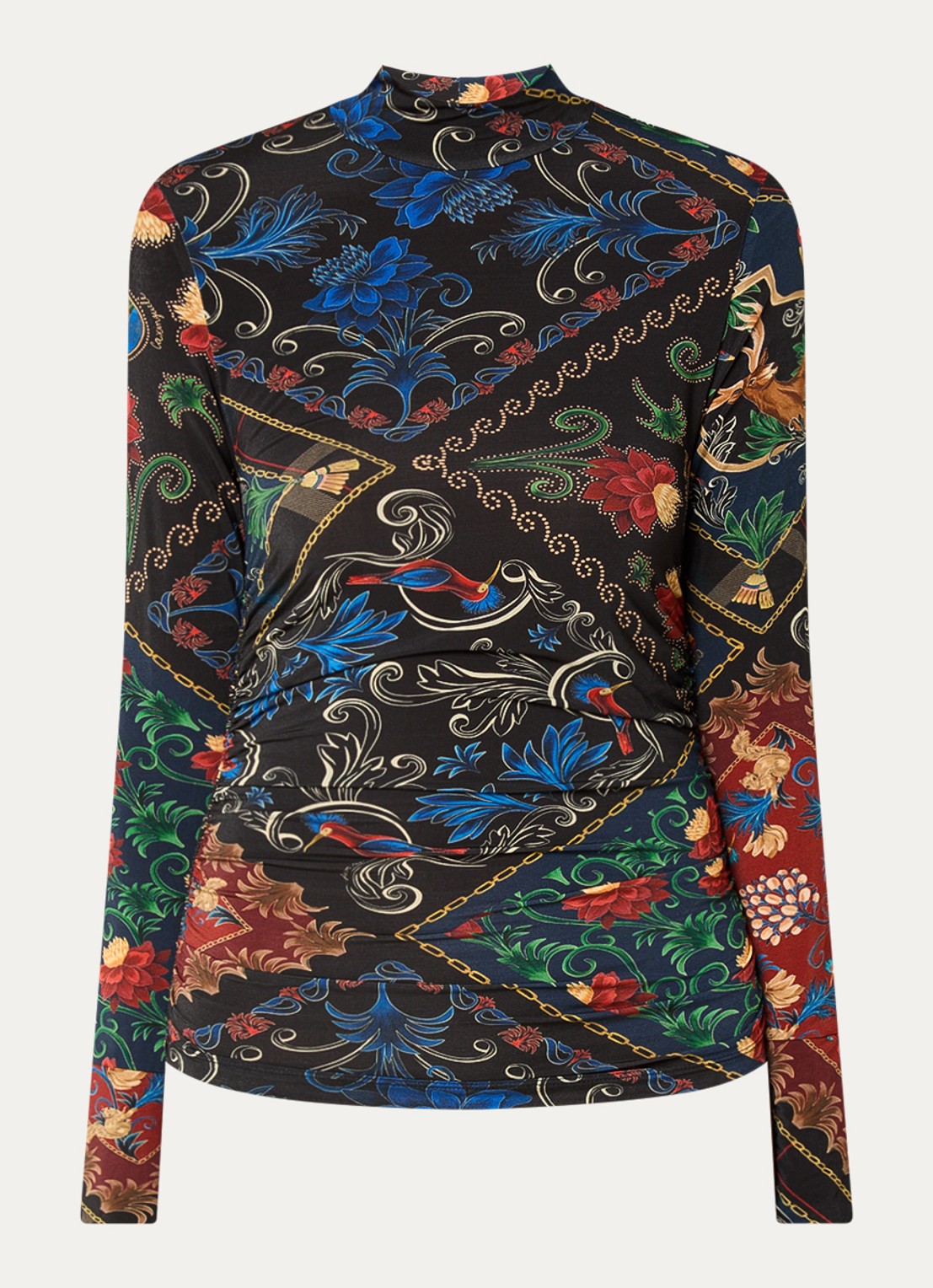 Farm Rio Arabesque top met print - voorkant zwart