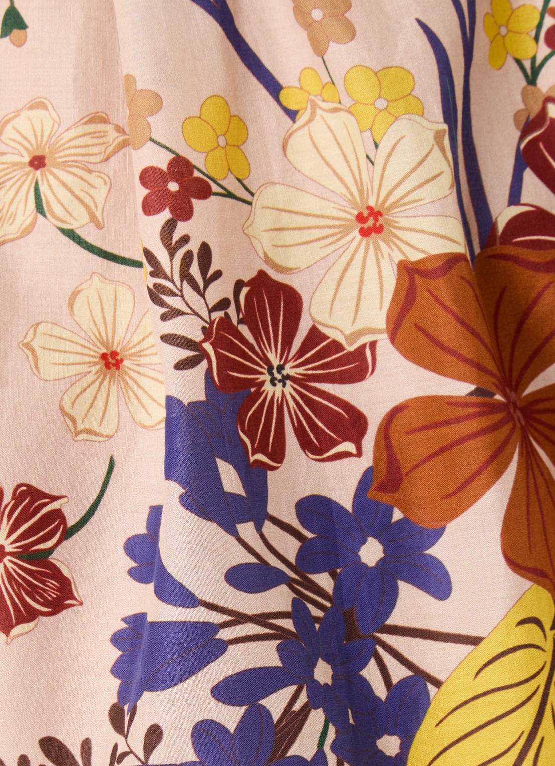Farm Rio Beauty Bouquet mini blousejurk met bloemenprint en ceintuur - detail 4 oudroze