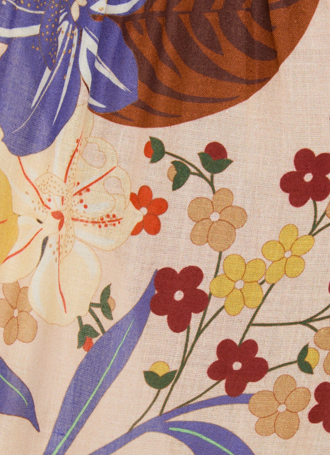 Farm Rio Beauty Bouquet tuniek met pofmouw en bloemenprint - detail 4 zalmroze