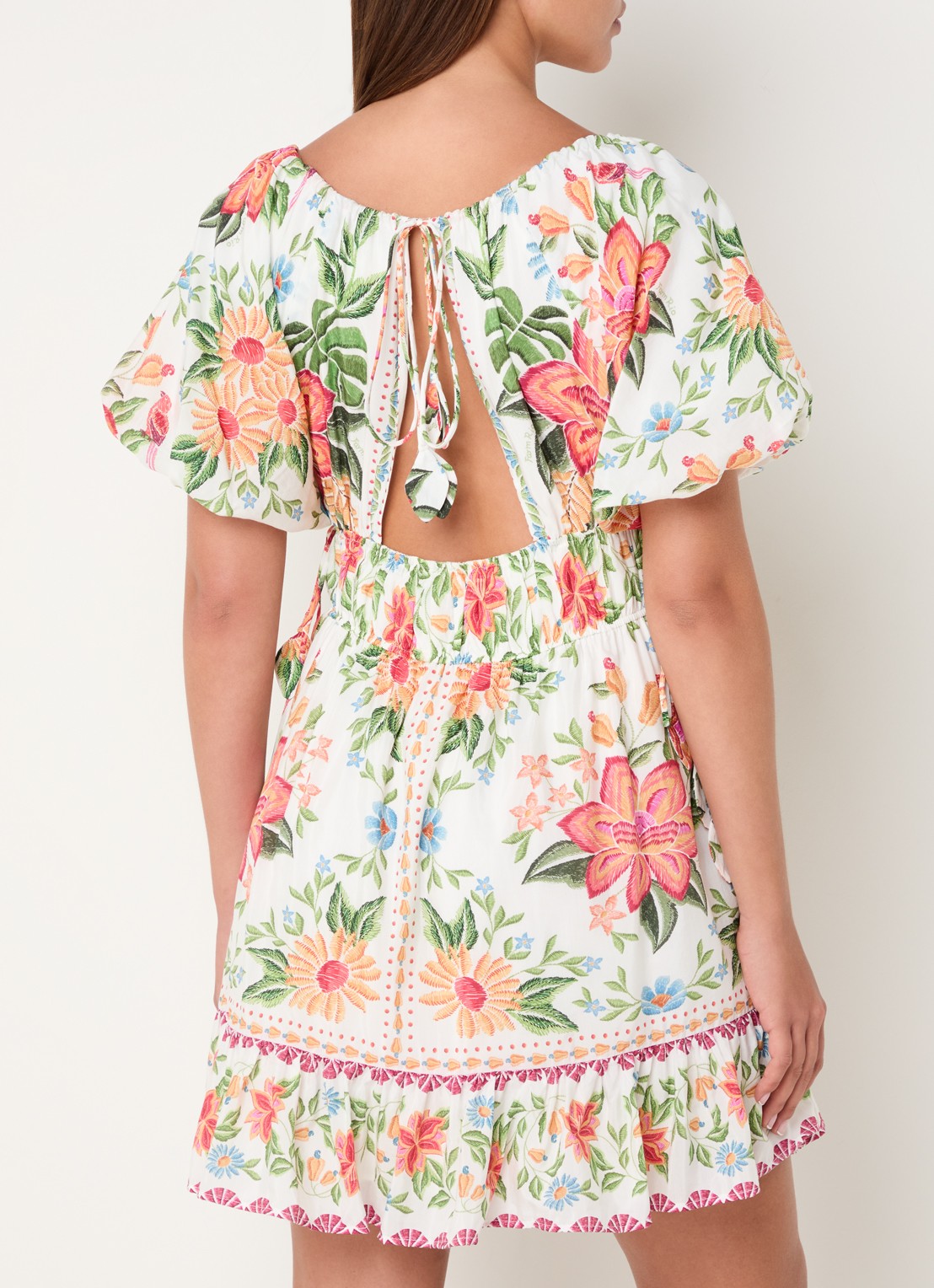 Farm Rio Bloom Garden mini jurk met bloemenprint - achterkant 5 roze