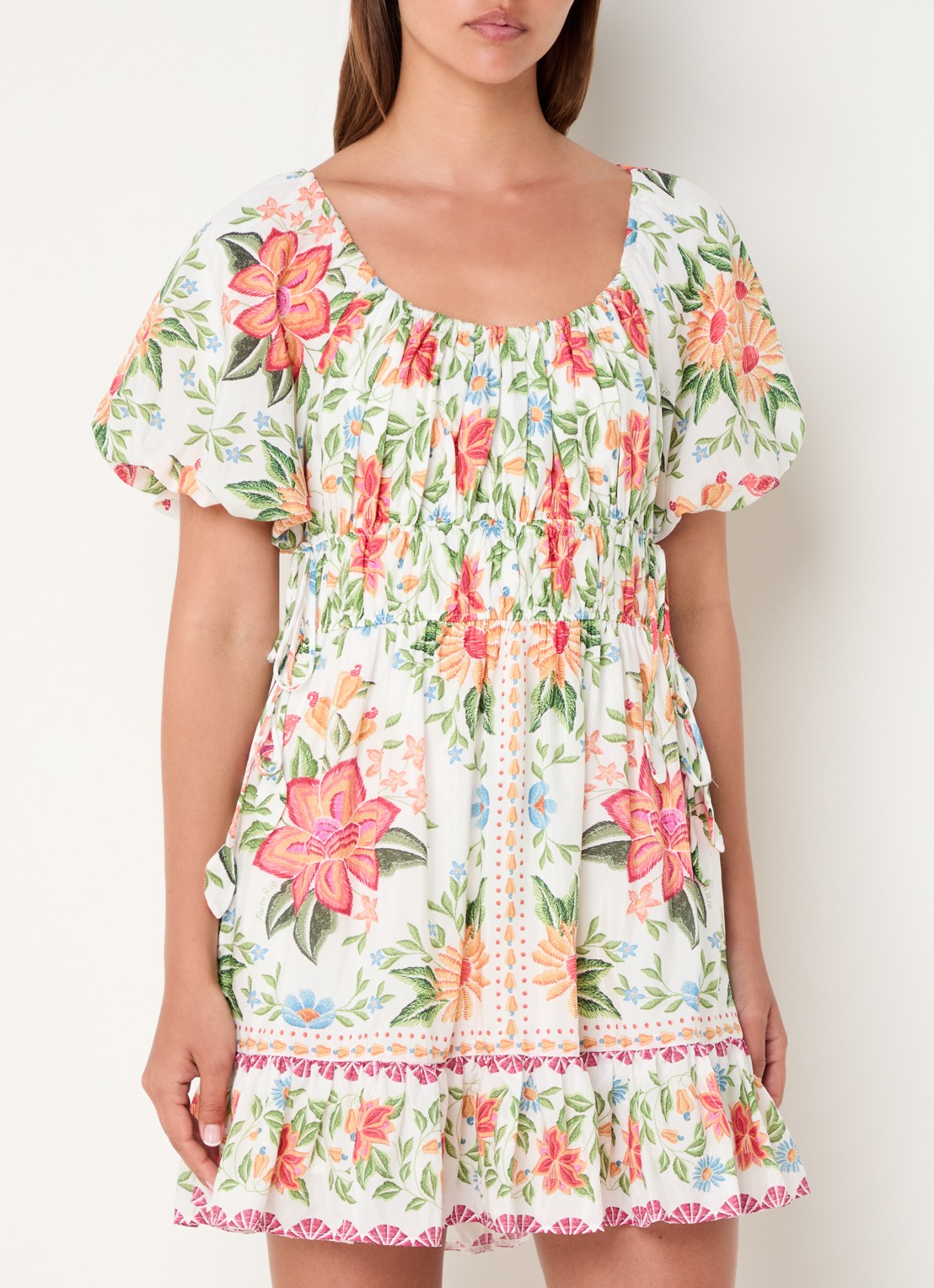 Farm Rio Bloom Garden mini jurk met bloemenprint - detail 3 roze