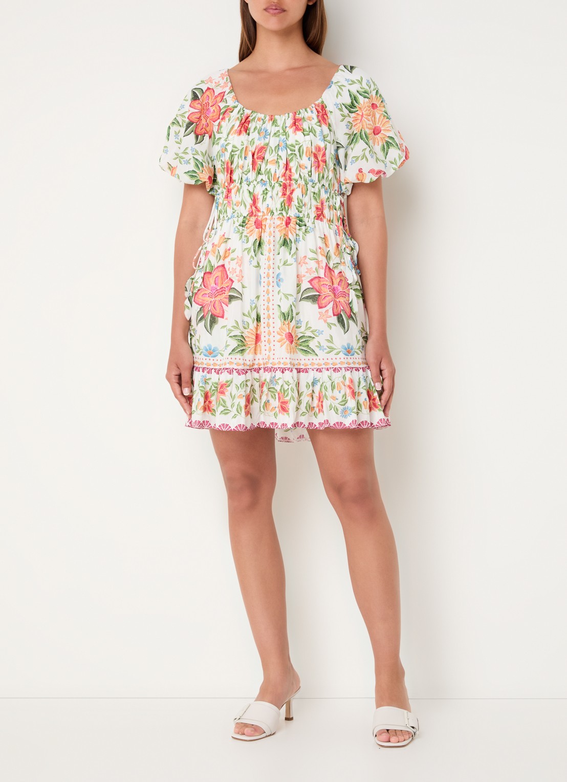 Farm Rio Bloom Garden mini jurk met bloemenprint - voorkant 2 roze