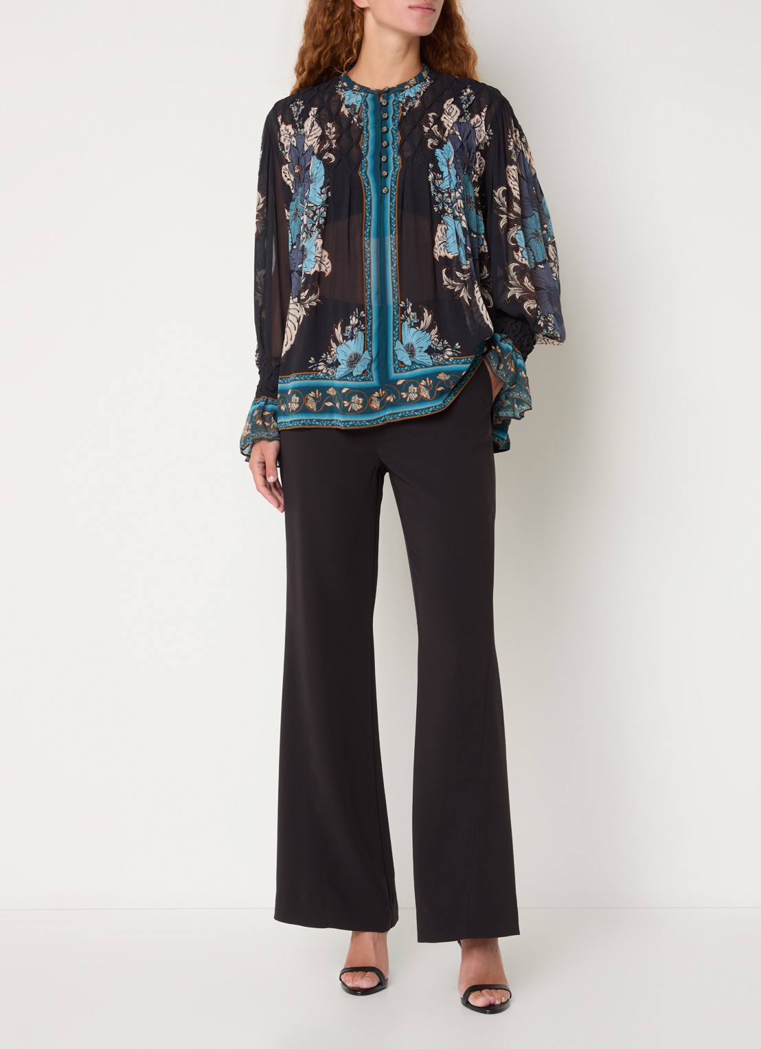 Farm Rio Blossom tuniek met bloemenprint - voorkant 5 donkerblauw
