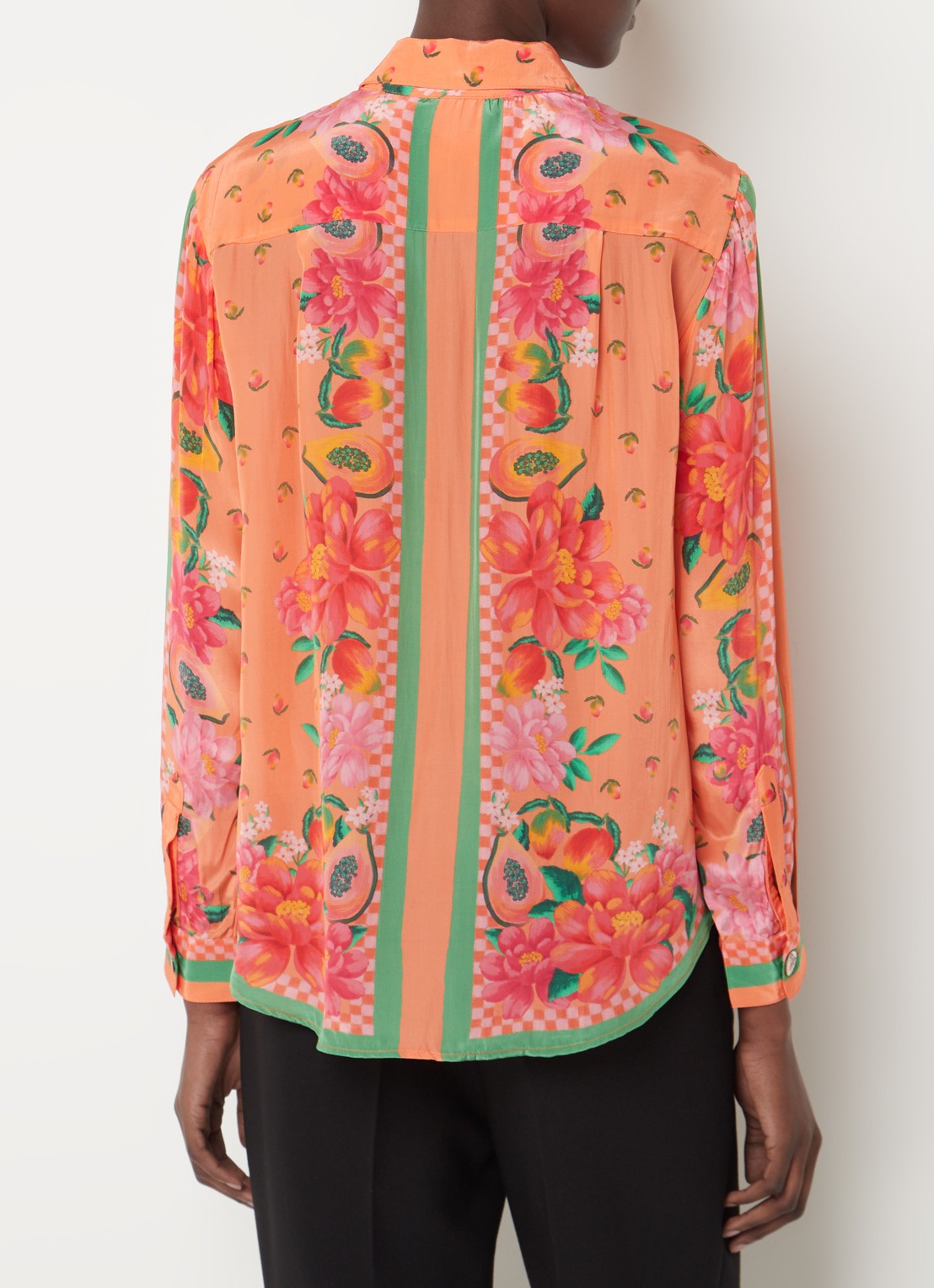 Farm Rio Blouse met bloemenprint  - achterkant orange