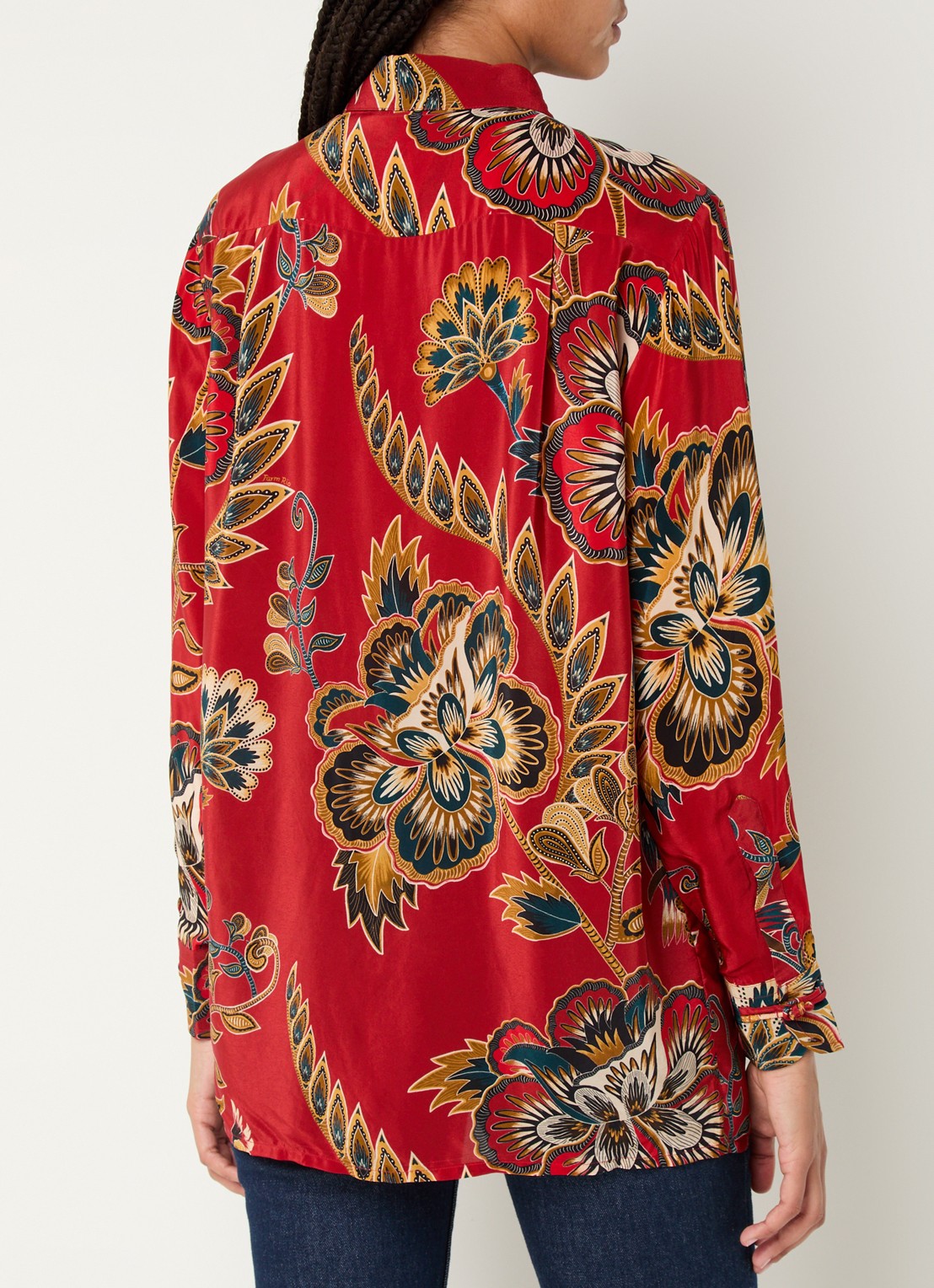 Farm Rio Blouse met bloemenprint - achterkant 3 rood