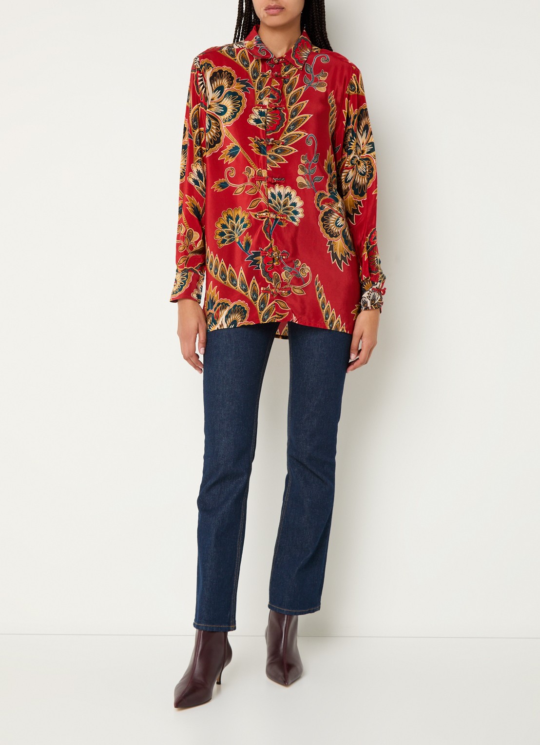 Farm Rio Blouse met bloemenprint - voorkant 5 rood