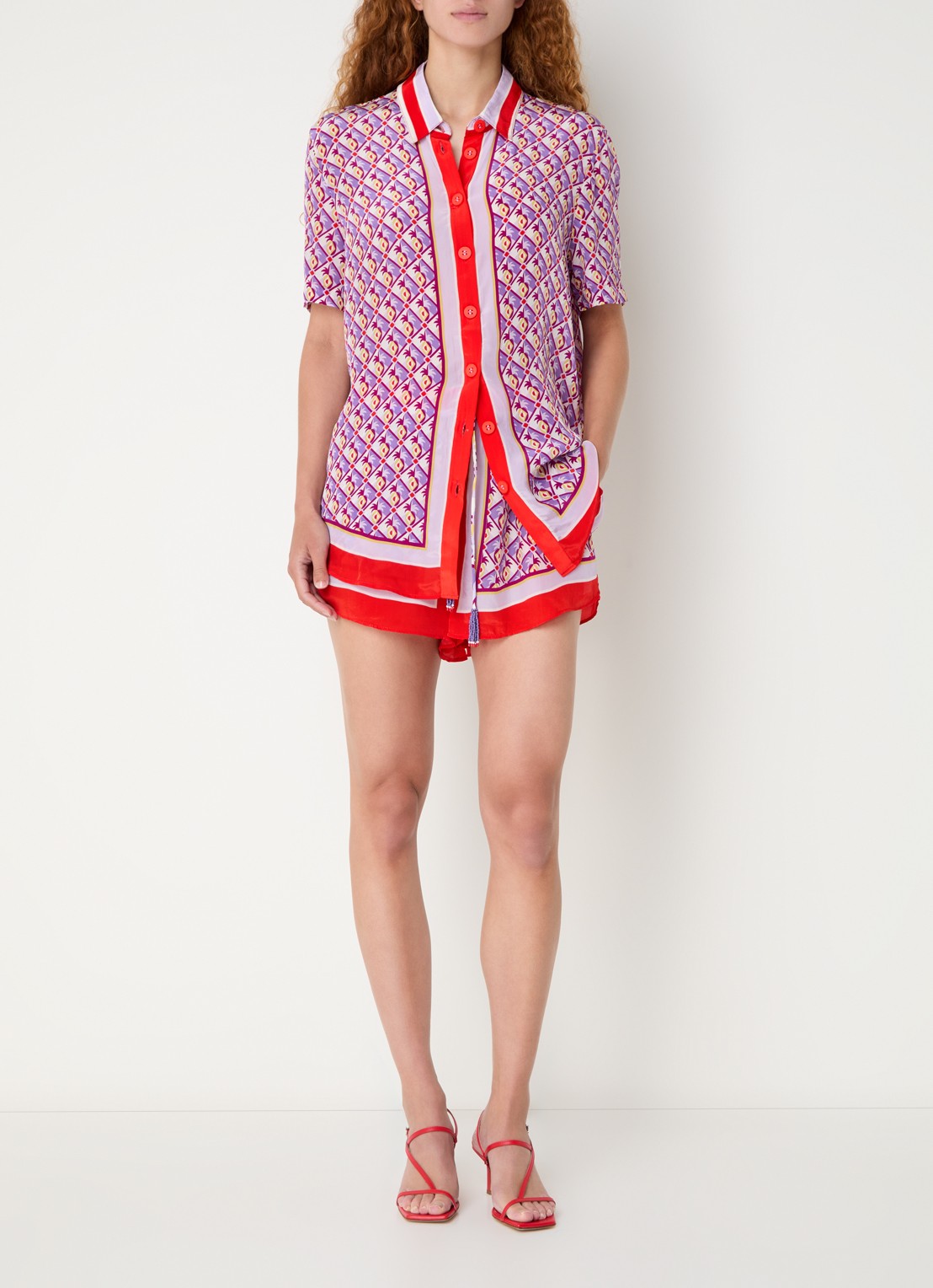 Farm Rio Blouse met print - voorkant 2 rood