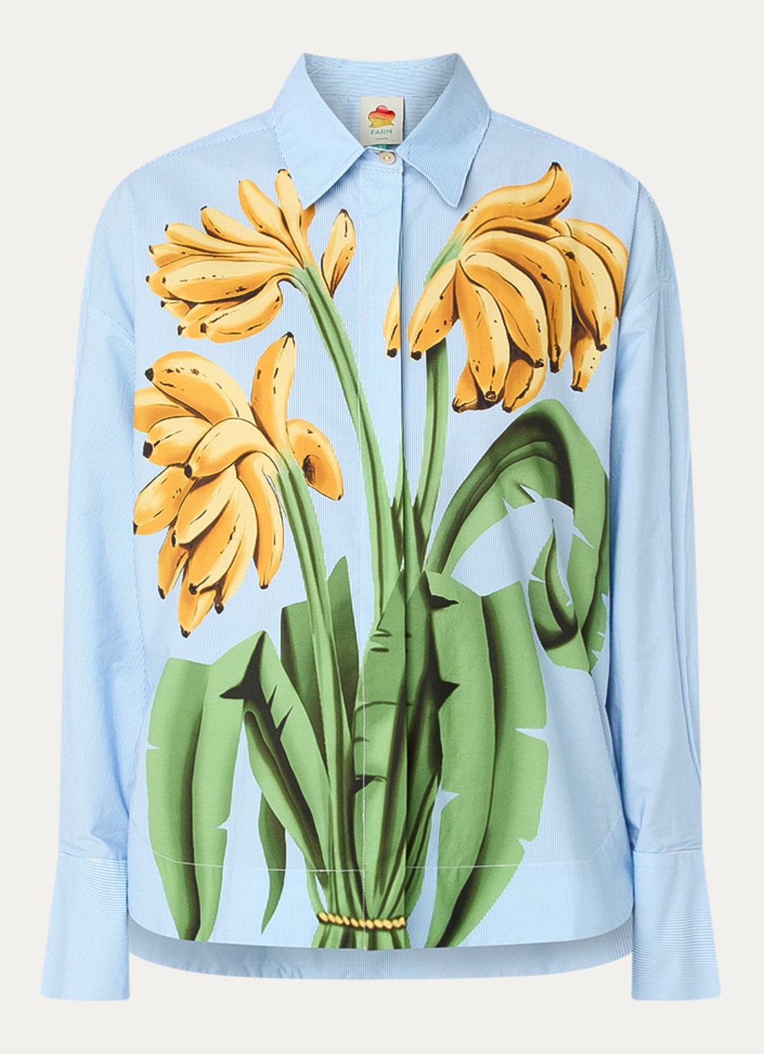 Farm Rio Blouse met streepprint  - voorkant 2 blauw