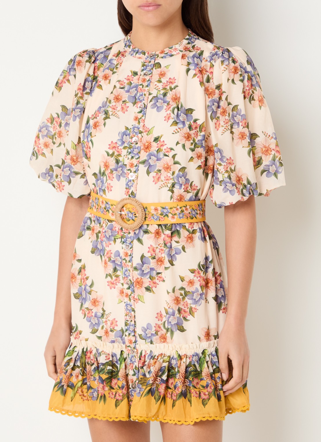 Farm Rio Boho Beauty Butter maxi tuniekjurk in linnenblend - detail 3 zand
