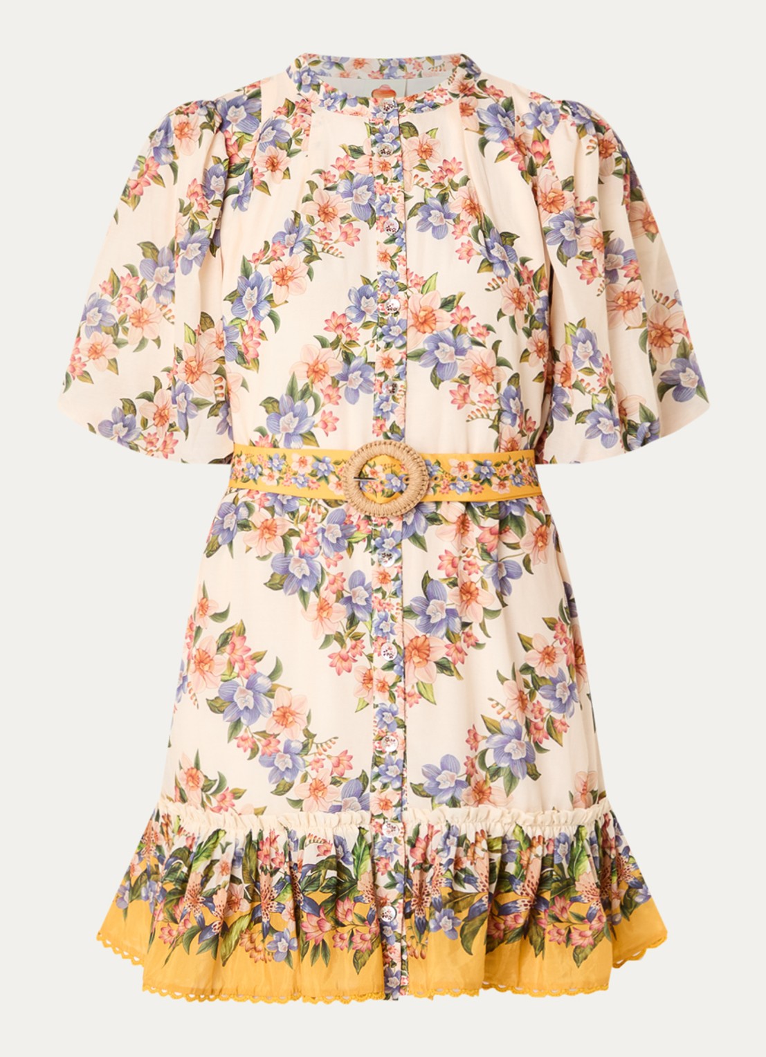 Farm Rio Boho Beauty Butter maxi tuniekjurk in linnenblend - voorkant zand