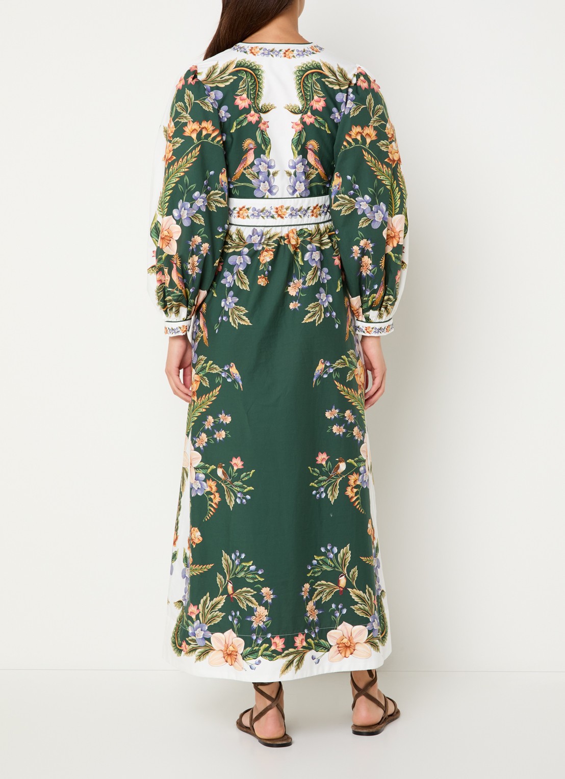 Farm Rio Boho Beauty Butter maxi tuniekjurk met bloemenprint - achterkant groen