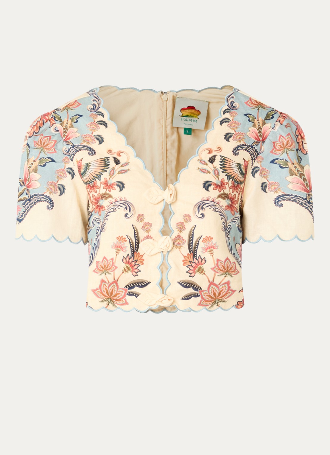 Farm Rio Boho tuniek met bloemenprint - voorkant 2 lichtgeel