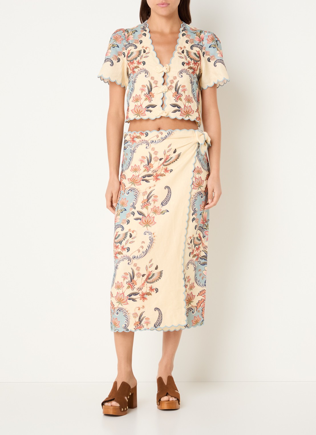 Farm Rio Boho tuniek met bloemenprint - voorkant 3 lichtgeel