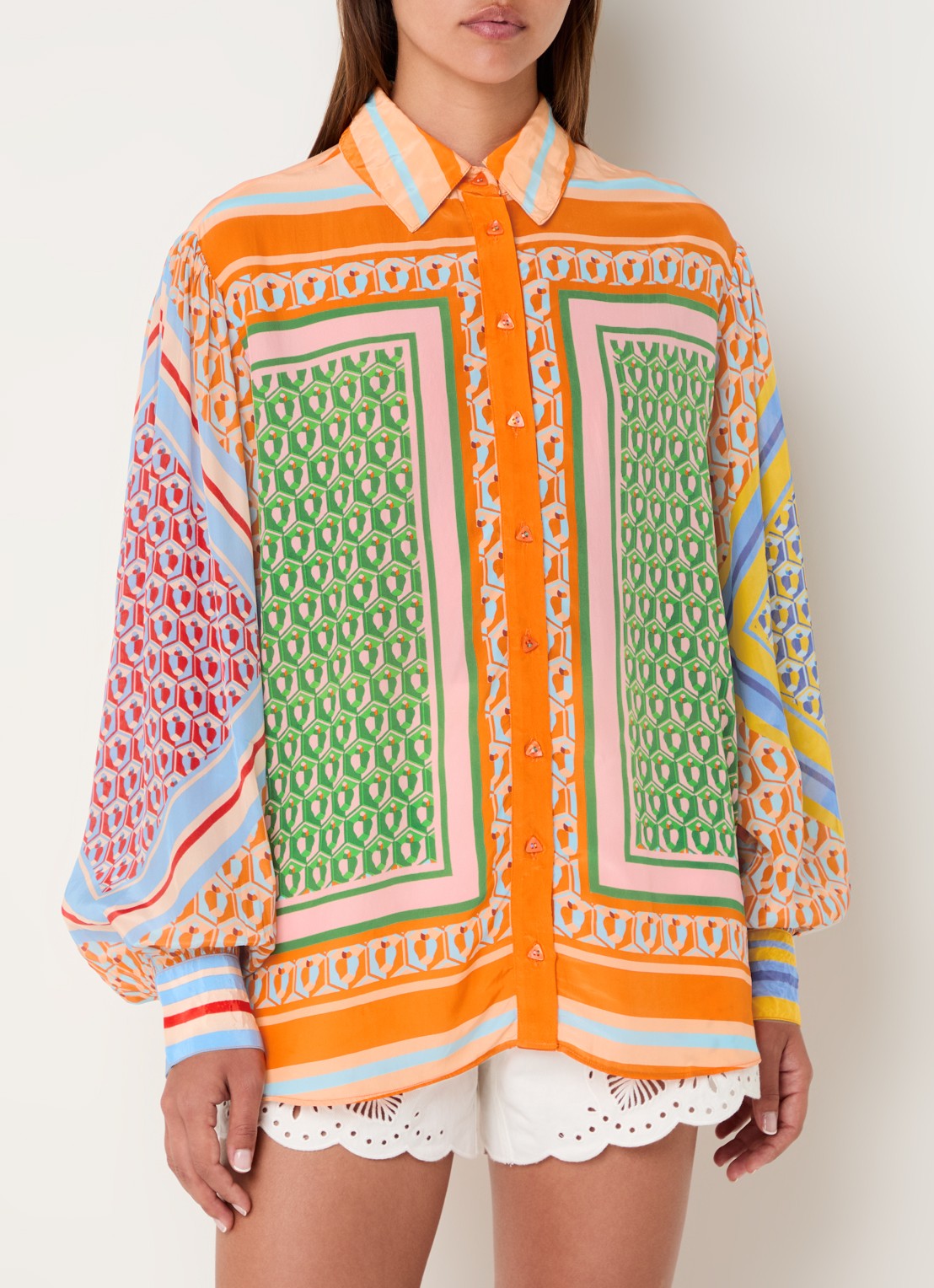 Farm Rio Cashew blouse met grafische print - detail 4 orange