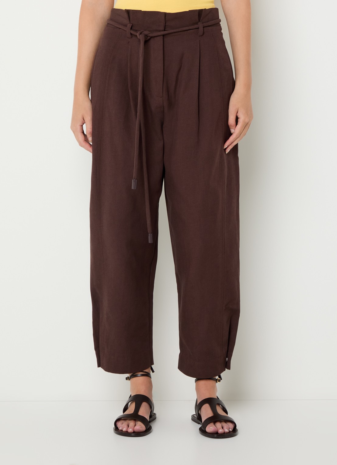 Farm Rio Clochard high waist loose fit cropped pantalon  - detail 4 hazelnootbruin