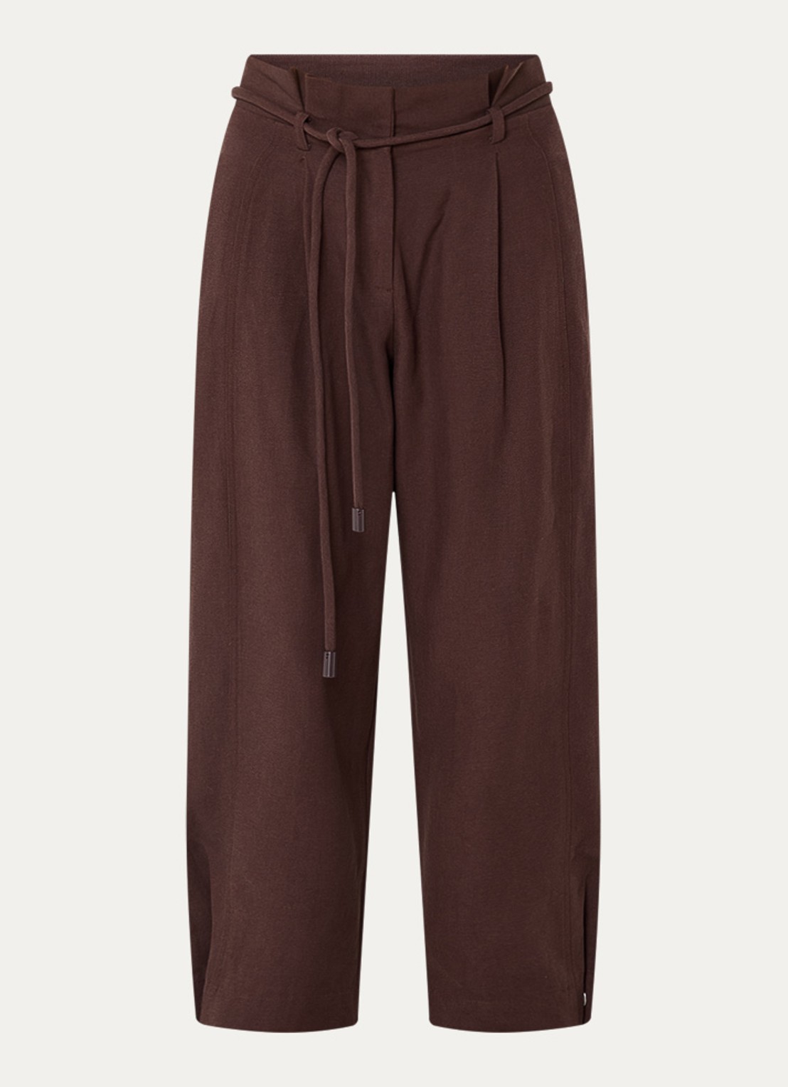 Farm Rio Clochard high waist loose fit cropped pantalon  - voorkant hazelnootbruin