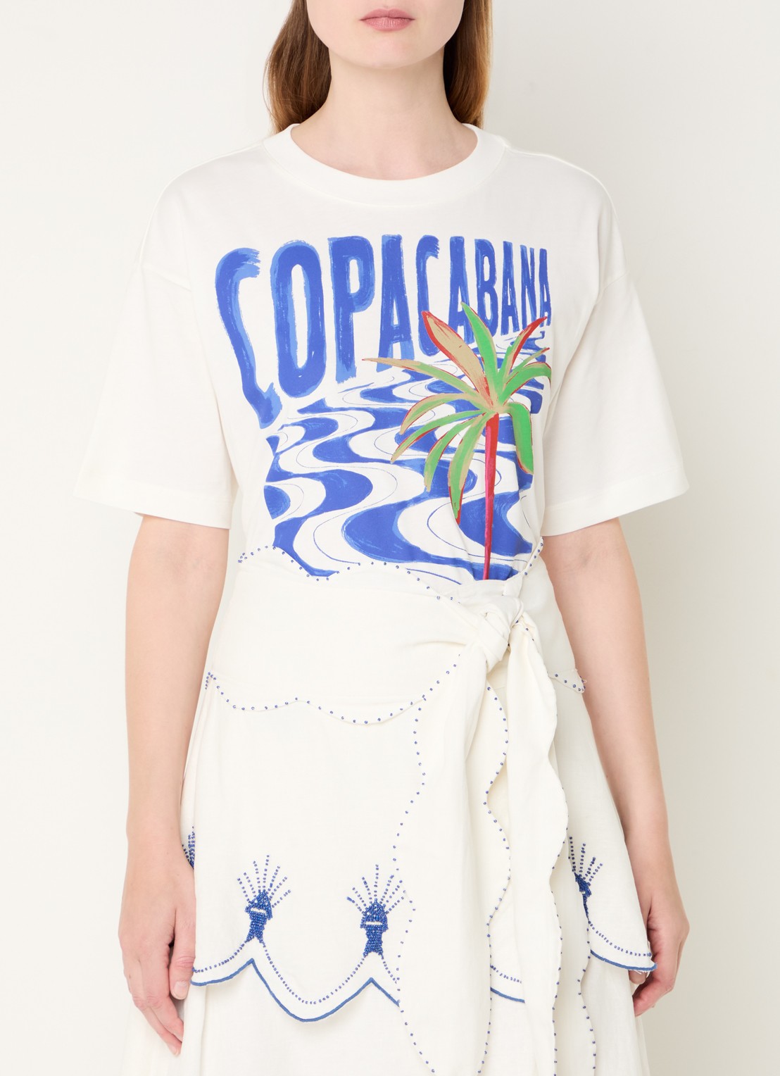 Farm Rio Copacabana T-shirt met print - detail 3 royalblauw