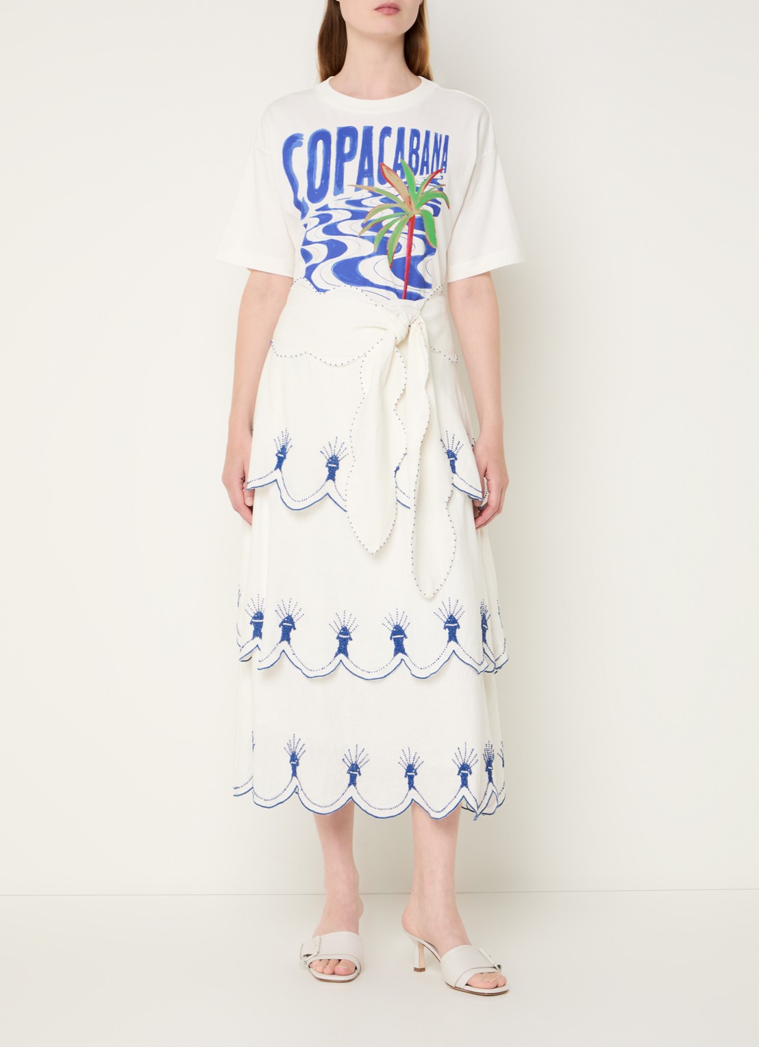 Farm Rio Copacabana T-shirt met print - voorkant 2 royalblauw