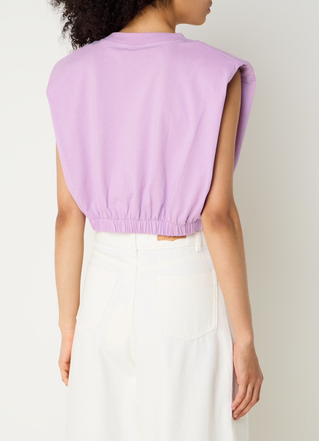 Farm Rio Crop top met print en schoudervulling - achterkant 3 lila