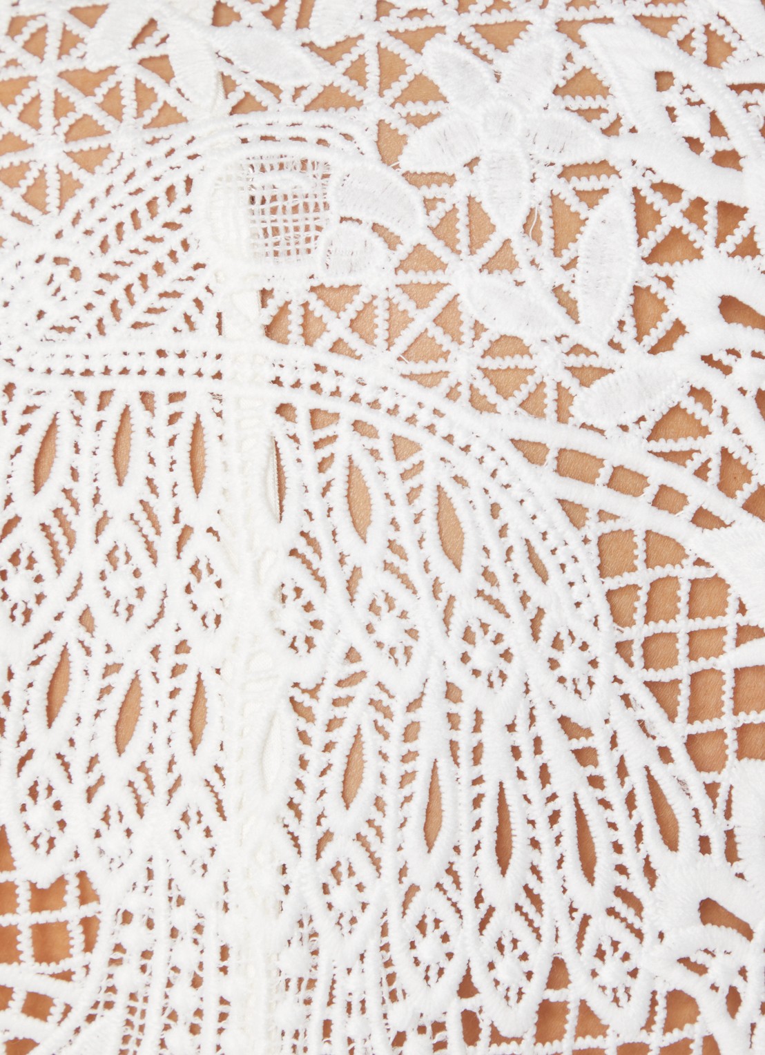 Farm Rio Crop top van broderie met ballonmouw - detail 2 wit