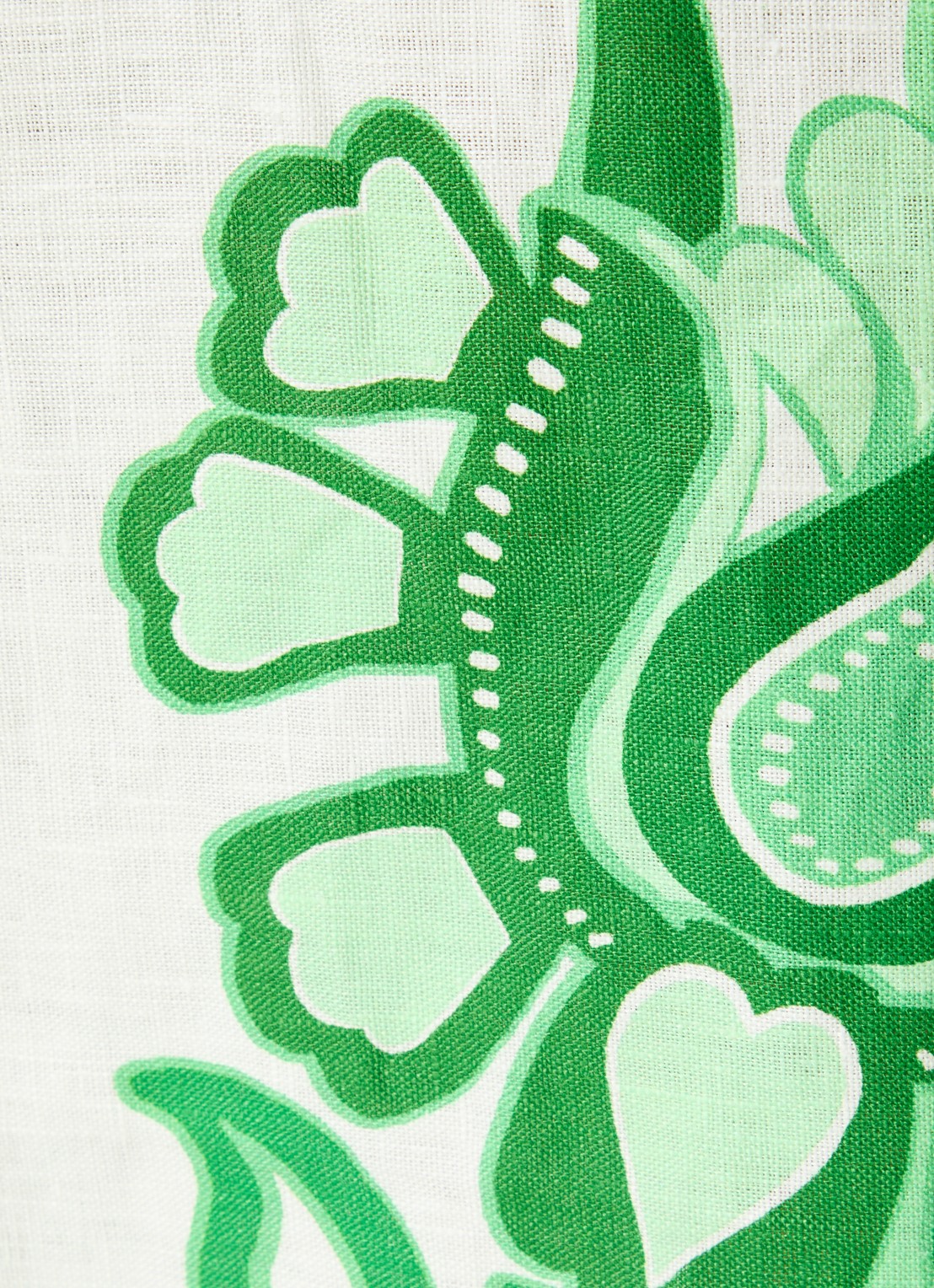 Farm Rio Crop top van linnen met bloemenprint - detail 5 groen